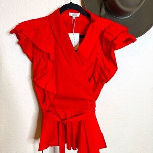 NWT J Brooks Boutique peplum wrap top XXXL